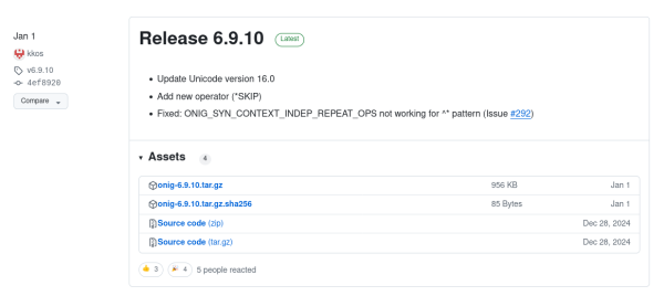 Популярная библиотека регулярных выражений Oniguruma отправлена в архив на GitHub, проект &laquo;завершён&raquo;