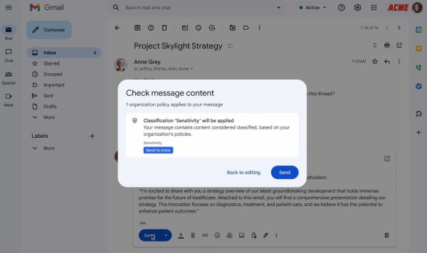 Метки классификации данных для Gmail вышли из стадии открытой бета-версии