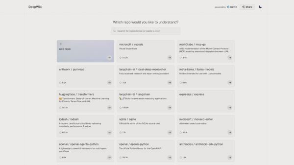 Разработчики Dewin выпустили DeepWiki — сервис, который превращает GitHub-репозитории в подробную документацию