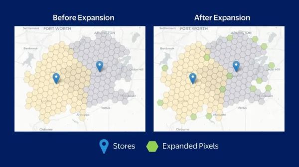 Walmart будет создавать новые зоны доставки товаров в виде шестиугольников