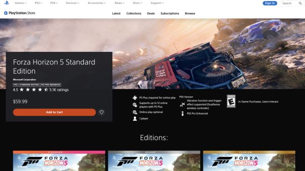 Forza Horizon 5 вышла на PlayStation 5