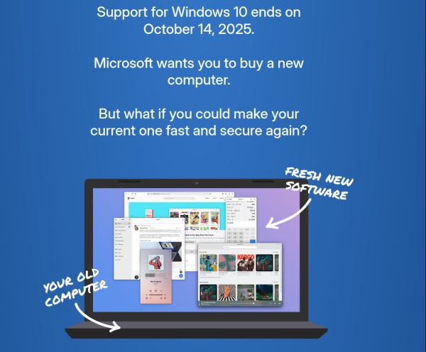 Ресурс End of 10 информирует пользователей старых ПК с Windows 10, что переход на Linux им поможет на долгие годы