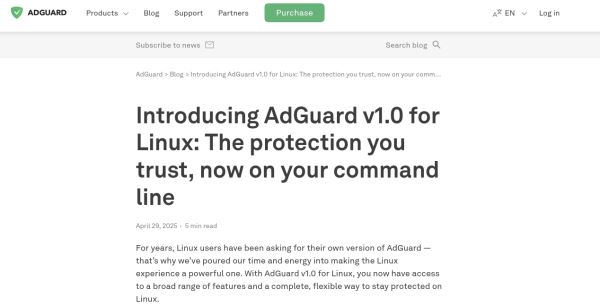 Представлен AdGuard v1.0 для Linux